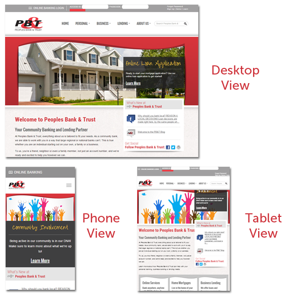 The responsive design incorporated in our new website.
